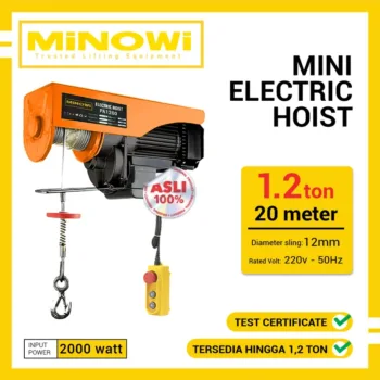 Mini Electric Hoist 1200 Kg Minowi