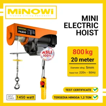 Mini Electric Hoist 800 Kg Minowi